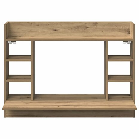 Aan de muur bevestigd bureau met plank artisanaal eikenkleurig 5