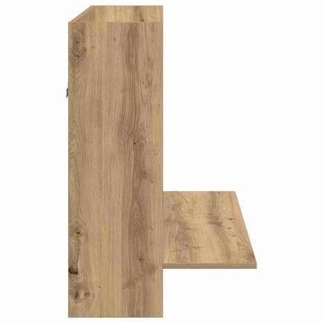 Aan de muur bevestigd bureau met plank artisanaal eikenkleurig 6