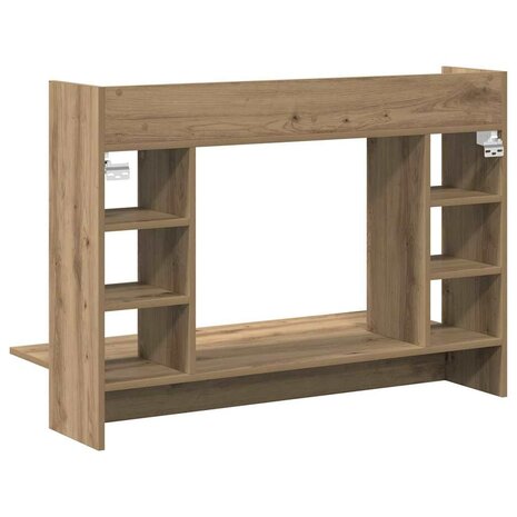 Aan de muur bevestigd bureau met plank artisanaal eikenkleurig 7