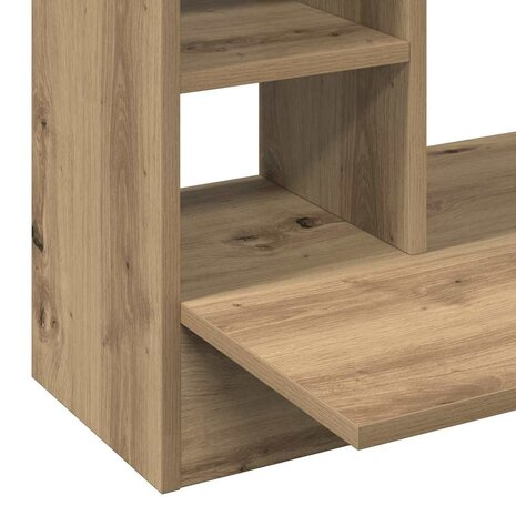 Aan de muur bevestigd bureau met plank artisanaal eikenkleurig 8