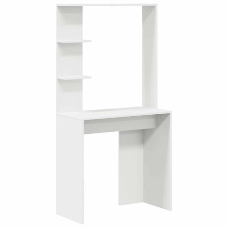 Bureau met plank Wit 78.5 x 37 x 154.5 cm Bewerkt hout 2