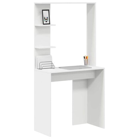 Bureau met plank Wit 78.5 x 37 x 154.5 cm Bewerkt hout 3