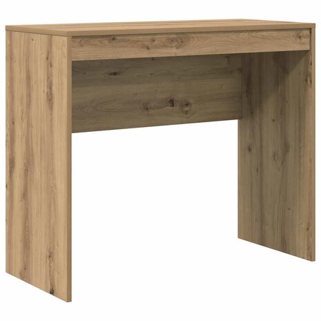 Bureau artisanaal eikenkleurig 90 x 40 x 76 cm Bewerkt hout 2
