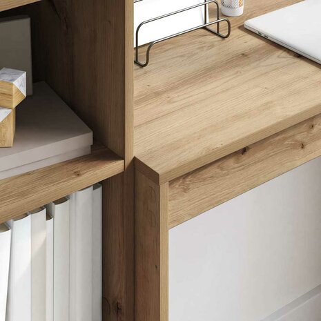 Bureau artisanaal eikenkleurig 90 x 40 x 76 cm Bewerkt hout 4