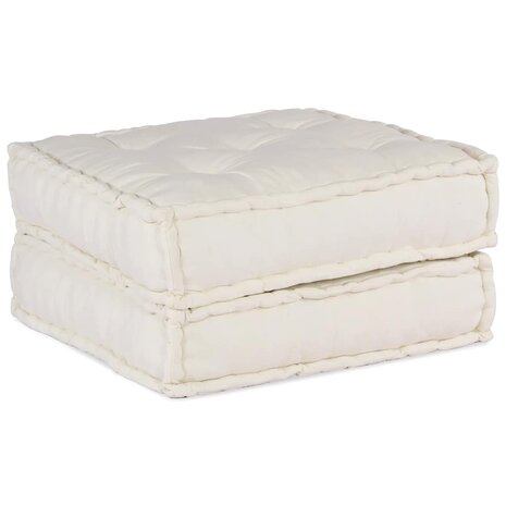 Poef modulair 70x70x36 crèmekleurig stof 1