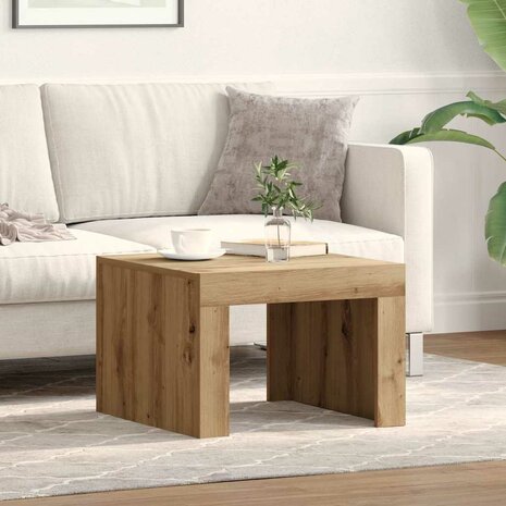 Salontafel artisanaal eikenkleurig Bewerkt hout 1