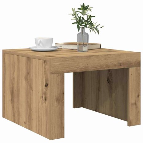 Salontafel artisanaal eikenkleurig Bewerkt hout 3