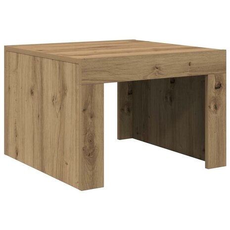 Salontafel artisanaal eikenkleurig Bewerkt hout 7