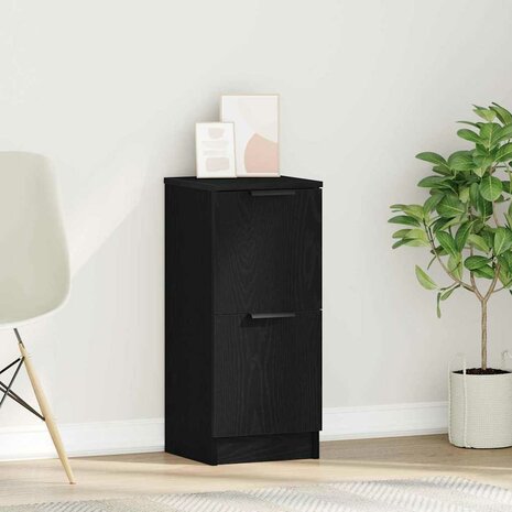 Dressoir Zwart eiken 30 x 30 x 70 cm Bewerkt hout 1