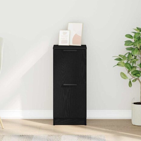 Dressoir Zwart eiken 30 x 30 x 70 cm Bewerkt hout 4