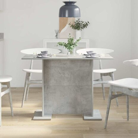 Eettafel Betongrijs 110 x 60 x 75 cm Bewerkt hout 4