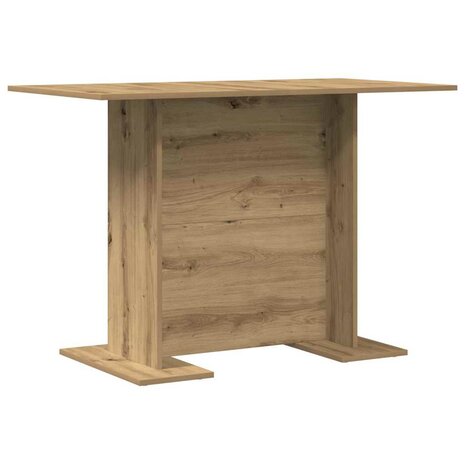 Eettafel artisanaal eikenkleurig 110 x 60 x 75 cm Bewerkt hout 2
