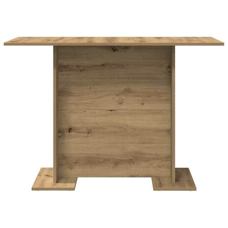Eettafel artisanaal eikenkleurig 110 x 60 x 75 cm Bewerkt hout 5