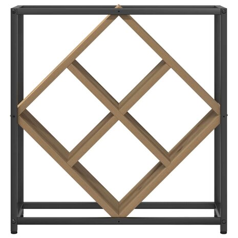 Wijnrek artisanaal eikenkleurig 51 x 18 x 52.5 cm Bewerkt hout 6