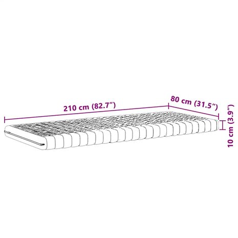 Schuimmatras 7 zones hardheid 20 ILD 80x210 cm wit 9