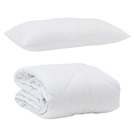 Zomer Dekbed met kussen 2 pcs Wit Microvezel 2