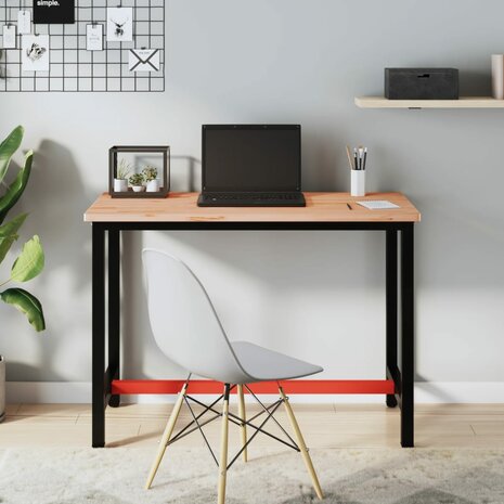 Werkbank 115x55x81,5 cm massief beukenhout en metaal 1