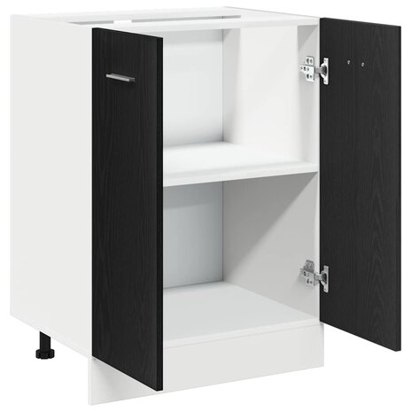 Onderkast zwart eik 60x46x81,5 cm bewerkt hout 5