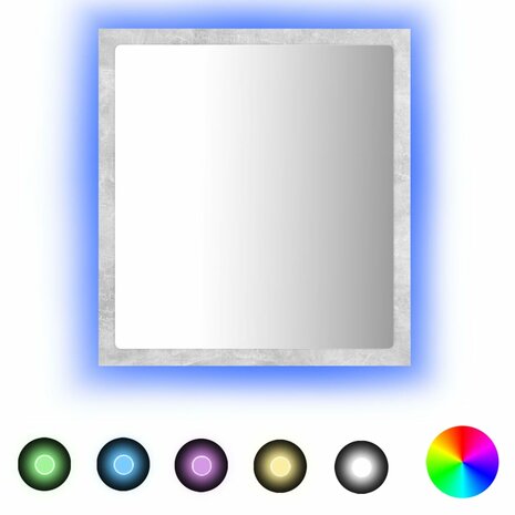 Badkamerspiegel LED 40x8,5x37 cm acryl betongrijs 2