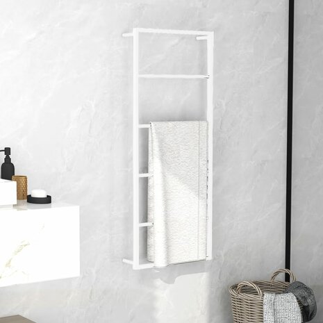 Handdoekenrek Wit 45x10x115 cm Staal 1