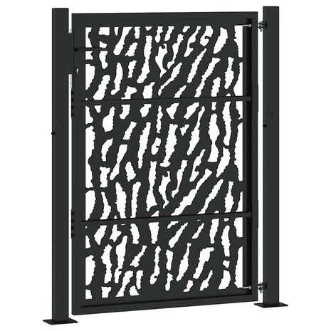 Poort met sporenontwerp 105x130 cm staal zwart 6