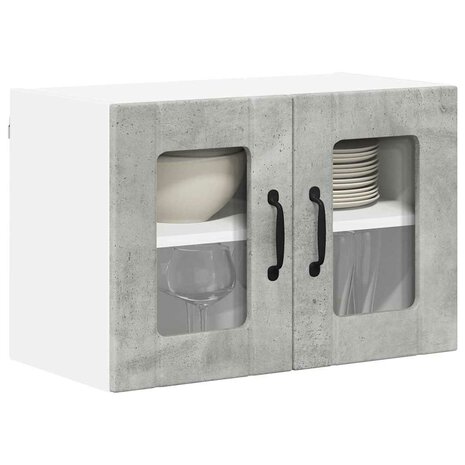Keukenkast aan de muur Beton Grijs 60 x 31 x 40 cm Bewerkt hout 3