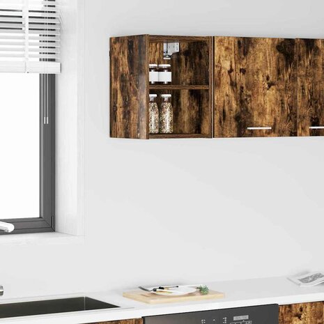 Hangkast Riga Gerookt eiken 30 x 29,5 x 40 cm Bewerkt hout 1