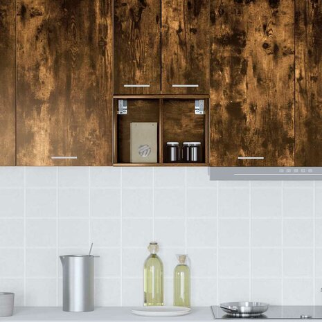 Hangkast Riga Gerookt eiken 30 x 29,5 x 40 cm Bewerkt hout 4