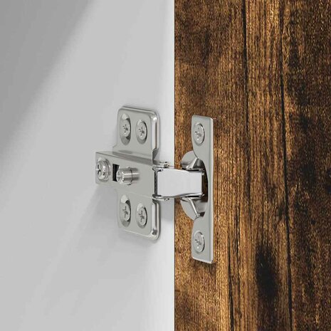 Hangkast Riga Gerookte Eik en Wit 40 x 31 x 40 cm Bewerkt hout 9