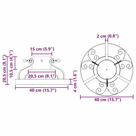 Kerstboomstandaard Antiek koper 40 x 40 x 20.5 cm Staal 9