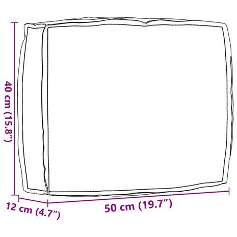 Palletkussen voor rugleuning Zwart 50 x 40 x 12 cm Oxford stof 8