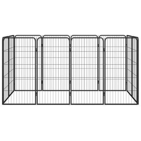 Hondenkennel 12 panelen 50 x 100 cm gepoedercoat staal zwart 2