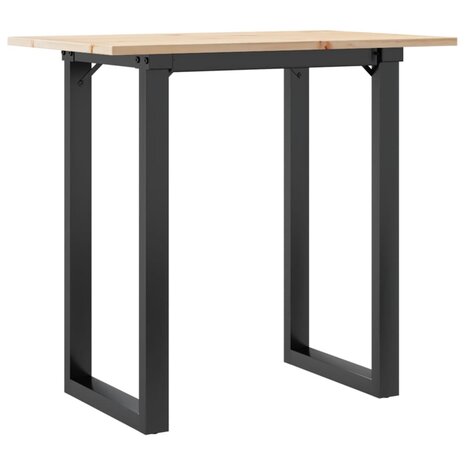 Eettafel O-frame 80x50x75 cm massief grenenhout en staal 2