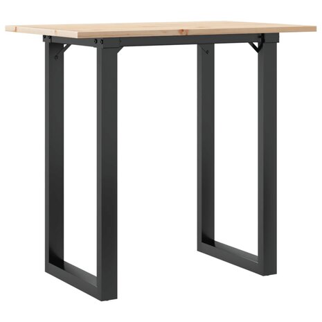 Eettafel O-frame 80x50x75 cm massief grenenhout en staal 6