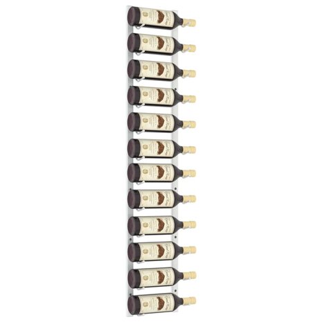 Wijnrek voor 12 flessen wandmontage ijzer wit 3