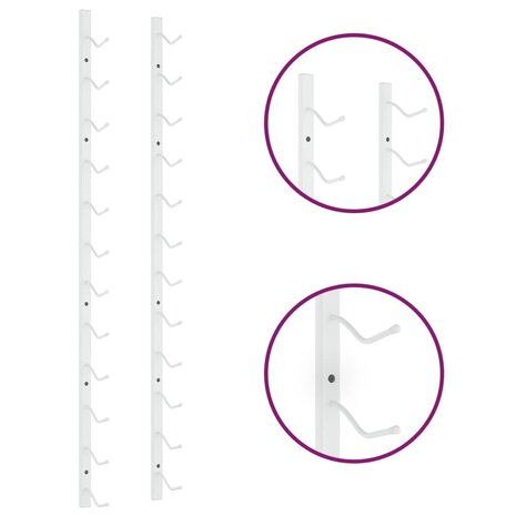 Wijnrek voor 12 flessen wandmontage ijzer wit 4