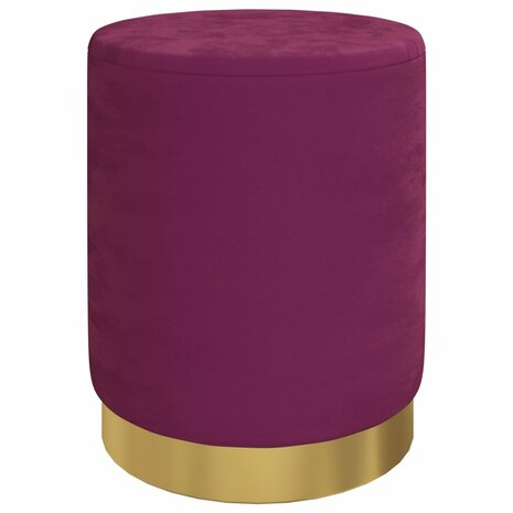 Hocker met opbergruimte rond fluweel 31 x 37 cm paars 2