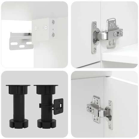 7-delige Keukenkastenset Kalmar bewerkt hout wit 7