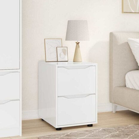 Opbergkast Hoogglans wit 40 x 48 x 57 cm Bewerkt hout 1