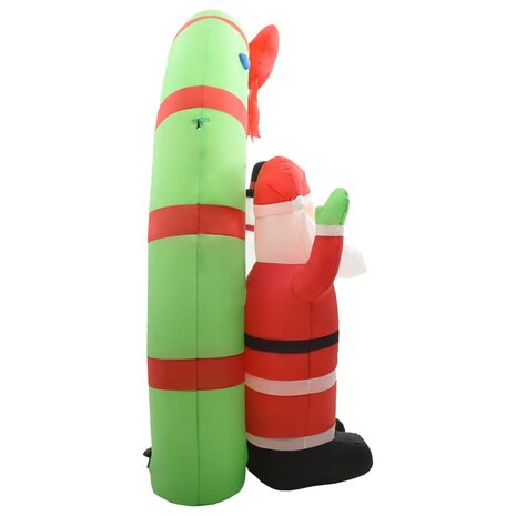 Kerstboog kerstman en sneeuwpop opblaasbaar LED 223 cm 5