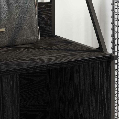 Kledingrek met plank Zwart Eiken 100 x 41 x 184 cm Bewerkt hout 4