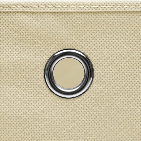  Opbergboxen met deksel 4 st 32x32x32 cm stof cr&egrave;mekleurig 5