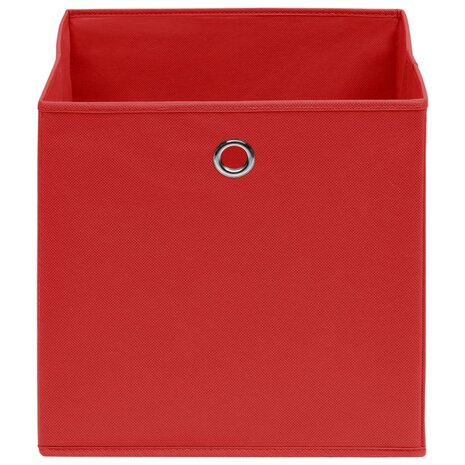 Opbergboxen 10 st 32x32x32 cm stof rood 3