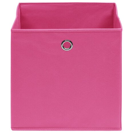 Opbergboxen 10 st 28x28x28 cm nonwoven stof roze 3
