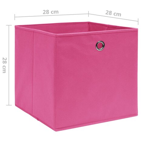 Opbergboxen 10 st 28x28x28 cm nonwoven stof roze 5