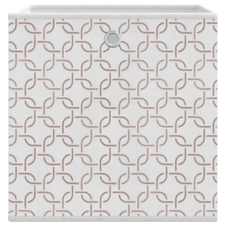 Opbergboxen 10 st inklapbaar 32x32x32 cm ongeweven stof cr&egrave;me 9