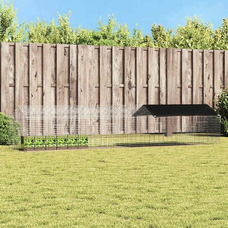 Konijnenkooi Zilver 400 x 78 x 78 cm Gegalvaniseerd staal 1