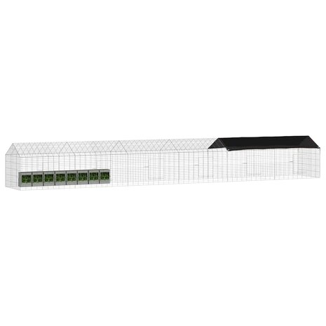 Konijnenkooi Zilver 400 x 78 x 78 cm Gegalvaniseerd staal 3