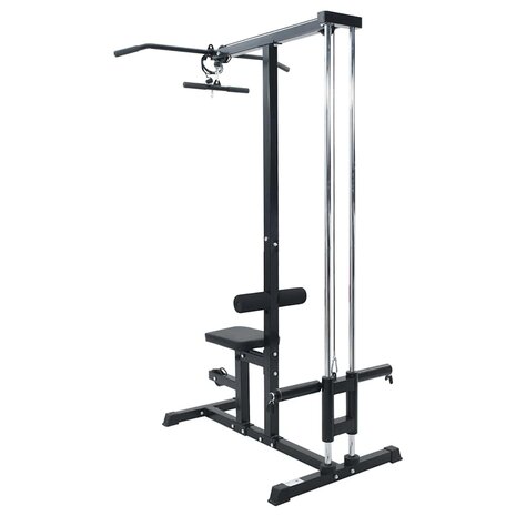 Lat pulldown machine Zwart 110 x 70 x 187 cm Poedergecoat staal 2