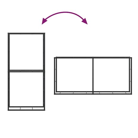 Haardhoutrek 100x30x209 cm staal zwart 8